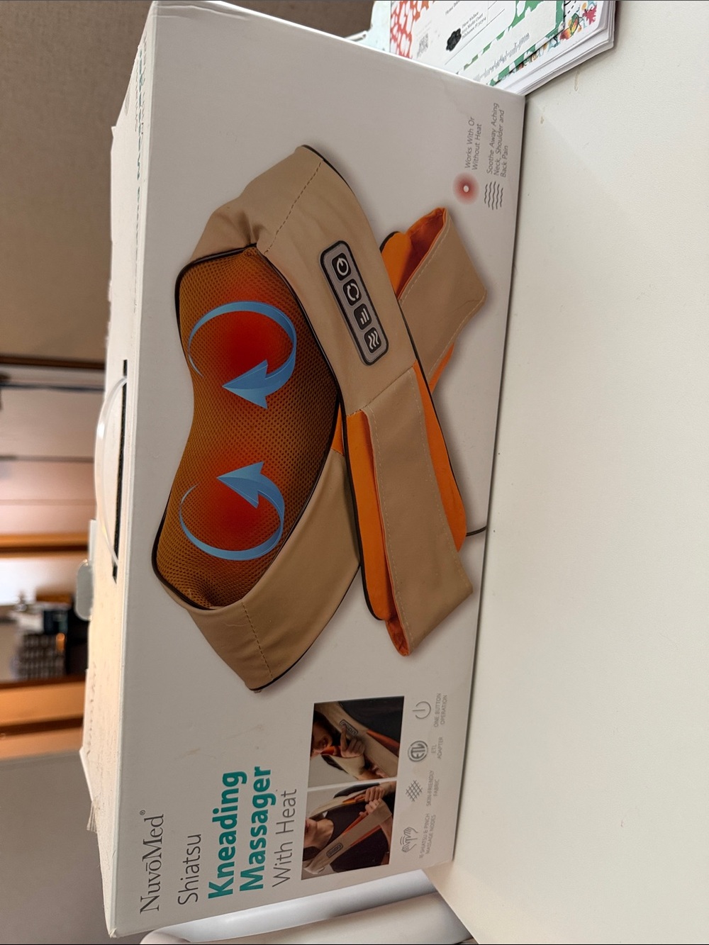 Kneading Massager with Heat – Tan/Orange
